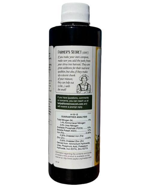 Farmer's Secret Citrus Tree Booster Fertilizer - Super Concentrated Formula for All Citrus Trees - 8oz
