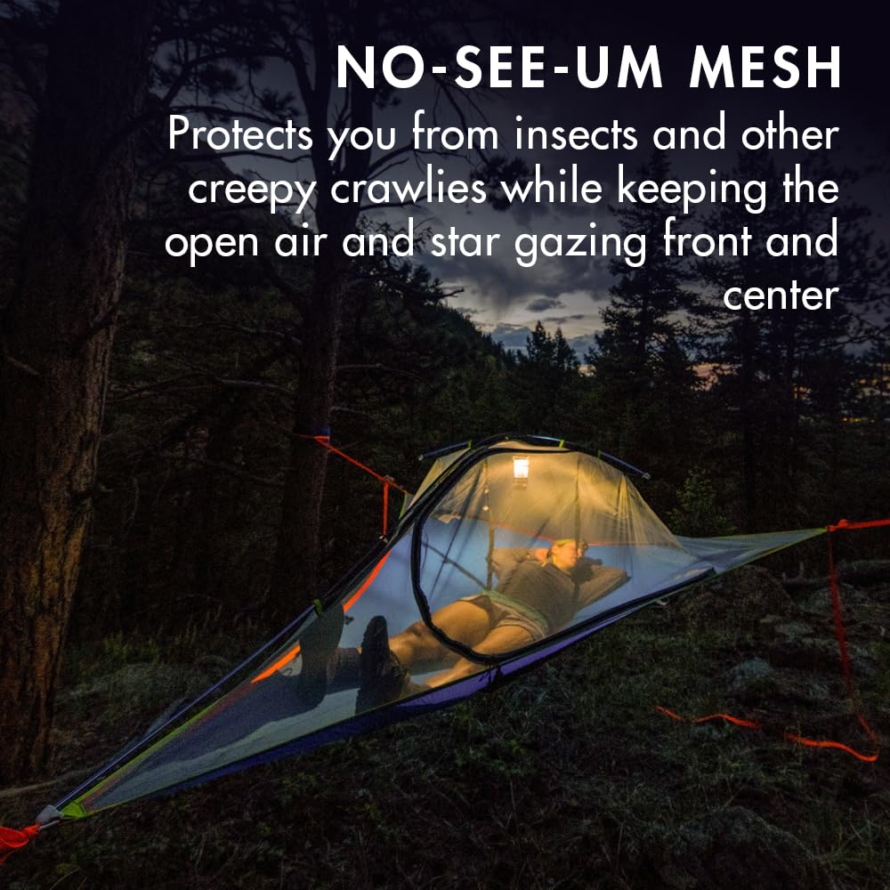Tentsile Flite+ V3 Lightweight Camping Tent Hammock, Portable Treehouse for Backpackers, Backyards, Nature Lovers, Designed in The UK (Dark Green)