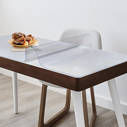 Vicwe Frosted Table Cover Protector 42 x 66 Inch, 1.5mm Thick Plastic Table Cover Rectangle,PVC Frosted Table Protector, Clear Table Cover for Night Stand, Writing Desk，Dining Room Table