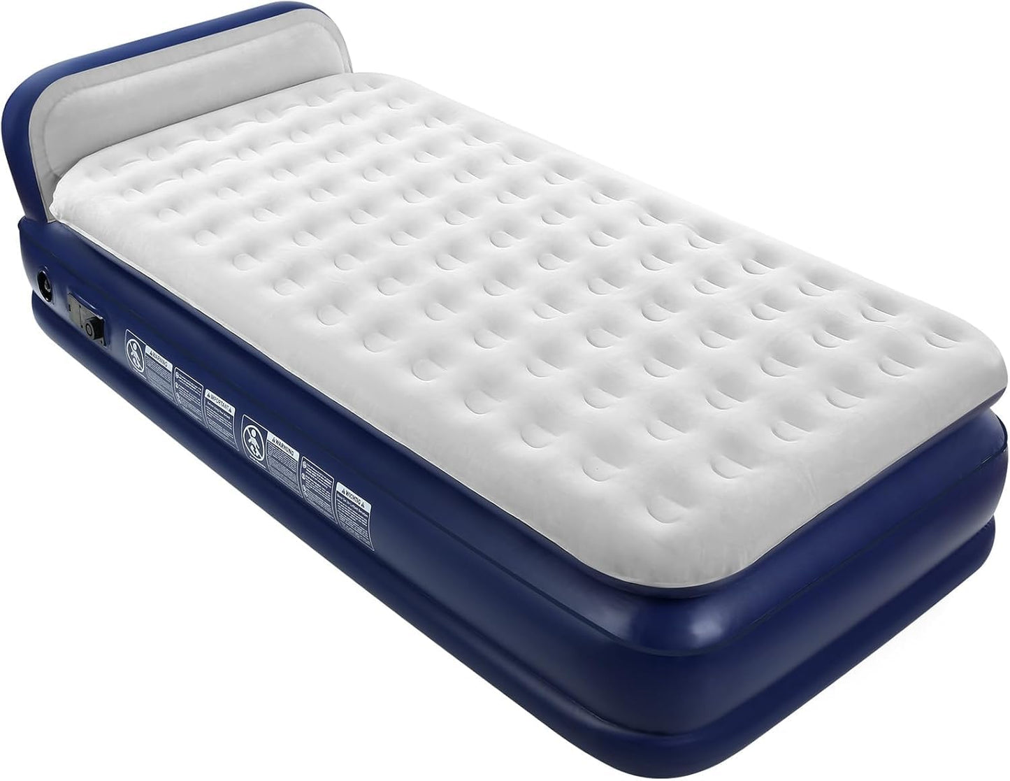 KMZ Twin XL Air Mattress with Built-in Pump, 16” Raised Inflatable Bed for Adults, Portable Blow Up Mattress for Guests, Dorms & Home Use