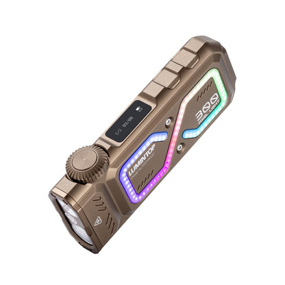LUMINTOP Pixel Light Flat Rechargeable Flashlight, 1002Lumens, Rotary Dial Control & Smart Display, Spotlight/Floodlight/UV/Green Light/RGB, Dice Mode and Rock-Paper-Scissors, Rainbow/Meteor/Snake