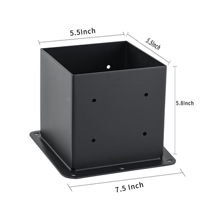 AXWHYS 6x6 Post Base 8 Pcs, (Inner Size 5.6x5.6) Post Anchors, 13GA Thick Solid Steel & Black Powder Coated,Deck Post Brackets Support Deck Base Plate Pergola Brackets Fence Kit