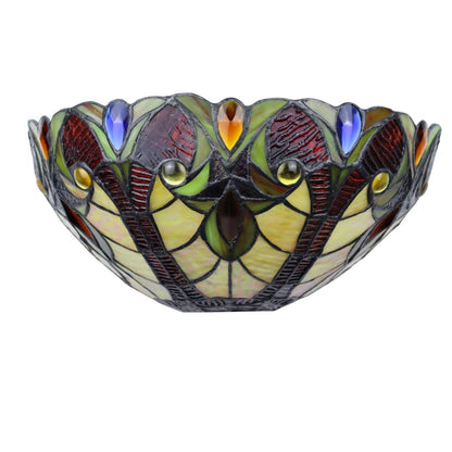 Chloe Lighting Adia Victorian Wall Sconce, 1 Light, Dark Bronze, 12in Wide, Multicolor Glass, Model CH38632AV12-WS1