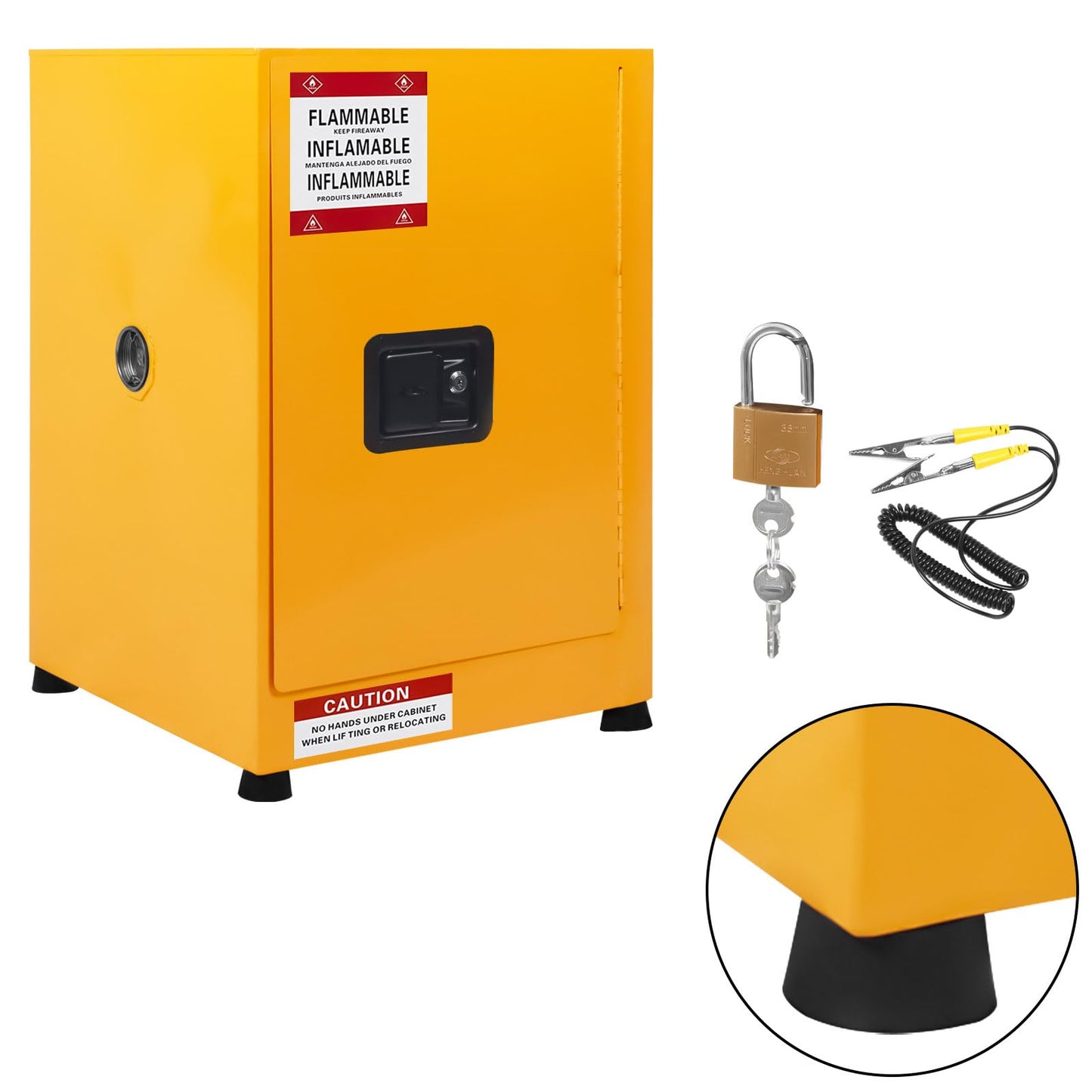 ExploreHorizon 11 Gallon Flammable Storage Cabinet, 18" H x 17" W x 17" D Cold-Rolled Steel Explosion Proof Thickened Galvanized Steel Flammable Safety Cabinet, Fire Safety with Adjustable Shelf