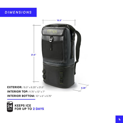 Titan by Arctic Zone Deep Freeze Welded Backpack Cooler - 24 Can Insulated Cooler Bag, Tactical Forest