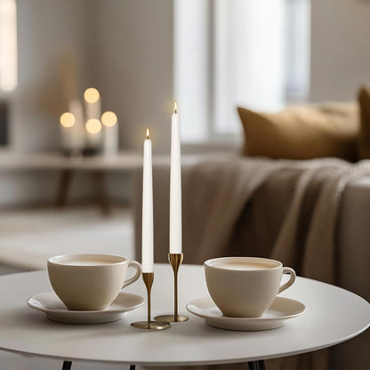 12Pack 10inch White Taper Candles- Dripless, Smokeless and Unscented candle-Long burning 8-9 Hours for home décor, Candlesticks, Dinner Table, Halloween,Vigil, Advent, Christmas, Thanksgiving, Kwanzaa