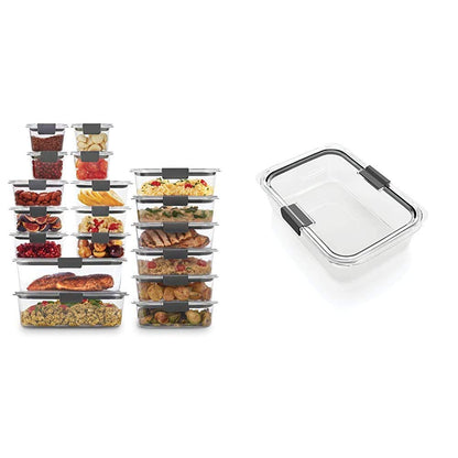Rubbermaid Brilliance Food Storage Containers with Lids, Set of 22 | Large 9.6 Cup Container