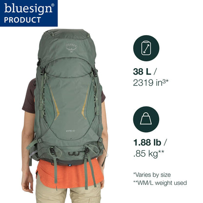 Osprey Kyte 38L Women's Backpacking Backpack with Hipbelt, Rocky Brook Green, WM/L
