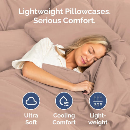 King Standard Pillow Cases by King - Ultra-Soft Hotel Quality Covers | Fade-Free & Wrinkle Resistant - Mauve - Set of 2