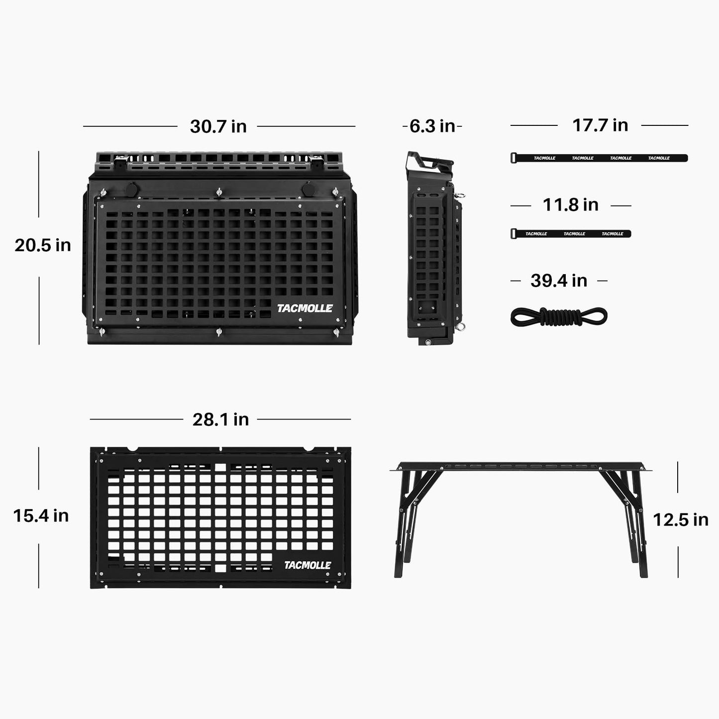 TACMOLLE Rear Side Window Storage Box, Tactical Modular Storage MOLLE Panel for Tools MOLLE Accessories, Rear Window Storage Panel Kit Storage Box with Lock Fits for Ford Bronco 2021-2024