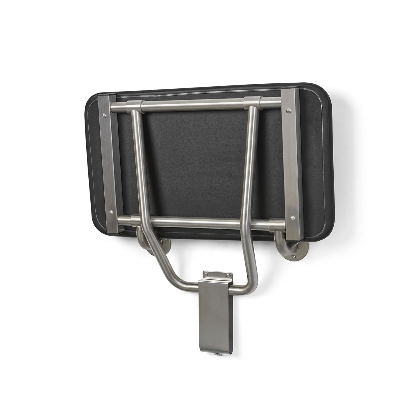 Seachrome 22" x 15" Black Padded Cushion Folding Wall Mount Bench Shower Seat, ADA Compliant