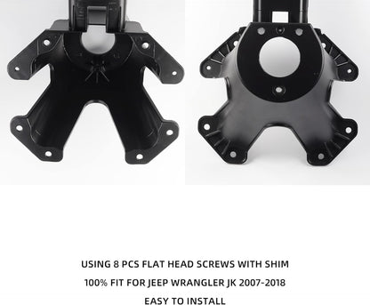 Dasbecan Spare Tire Holder Bracket Tire Carrier Rack Compatible with Jeep Wrangler JK 2007-2018 Replaces# 55397217AJ 68048581AA, High Center Mount 3rd Third Brake Light Assembly with Line,Black
