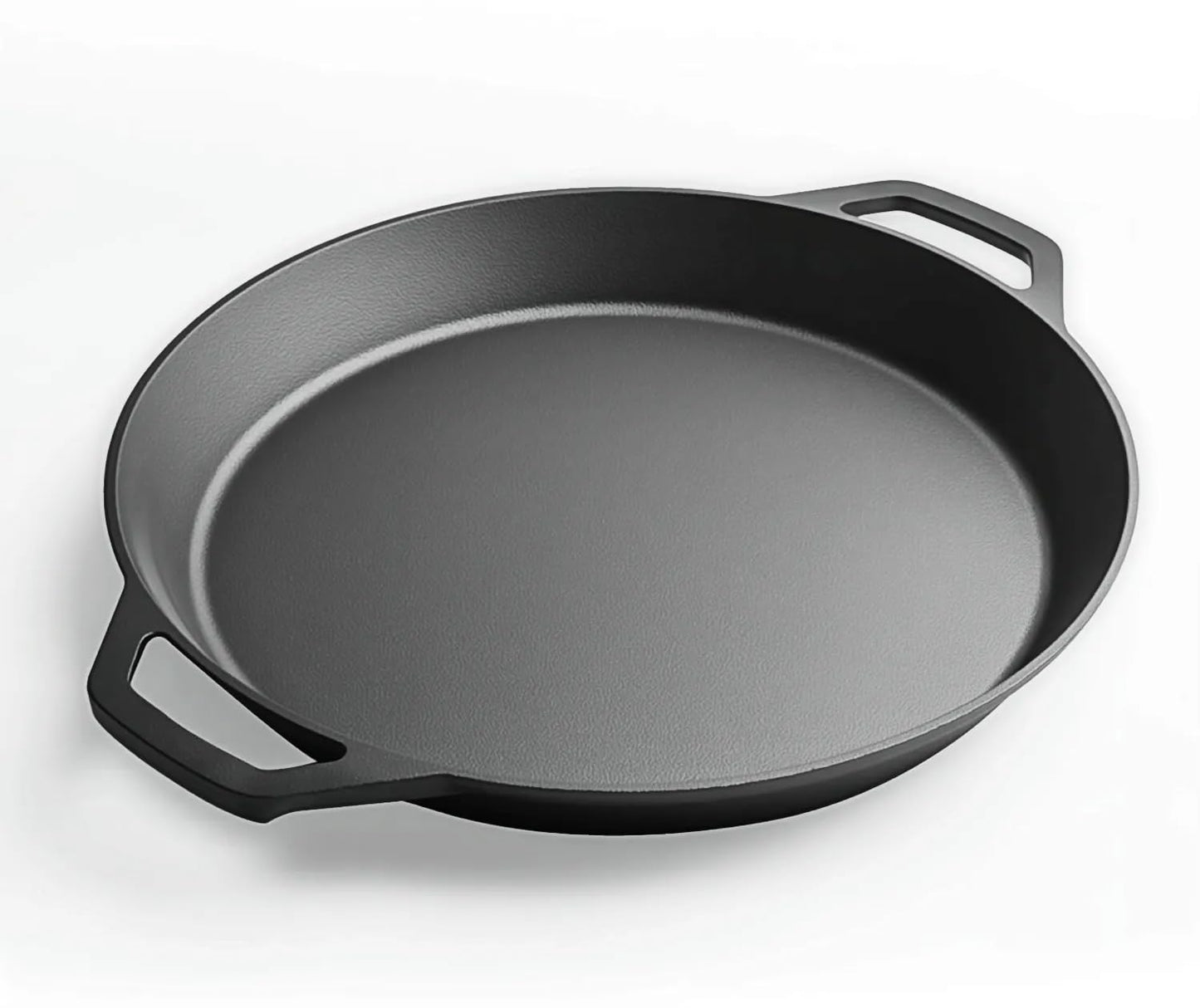 LI-GELISI 24-inch cast iron frying pan with dual auxiliary handles, nitrogen-treated for rust resistance, suitable for stoves/grills/campfires, heavy-duty outdoor cooking pan