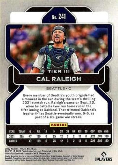 2022 Panini Prizm Tier III #241 Cal Raleigh Seattle Mariners Rookie Baseball Card - GotBaseballCards