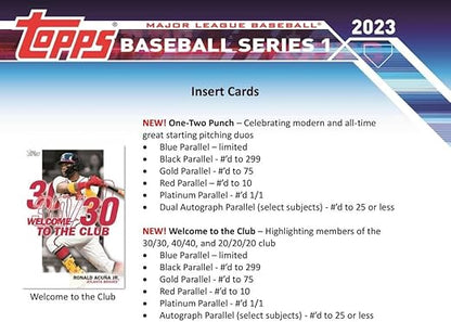 2023 Topps Series 1 Baseball Jumbo Box (10 Packs/46 Cards: 1 Auto 2 Silver Packs)