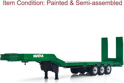 TOUCAN RC HOBBY HUINA 1/18 Plastic Flatbed Semi Trailer 1502 for Radio Controlled Tractor Truck 1501 Electric Support Legs Battery No Light