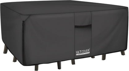 ULTCOVER Heavy Duty Rectangular Patio Table & Chair Cover - Waterproof 76" L x 54" W x 28" H, Black