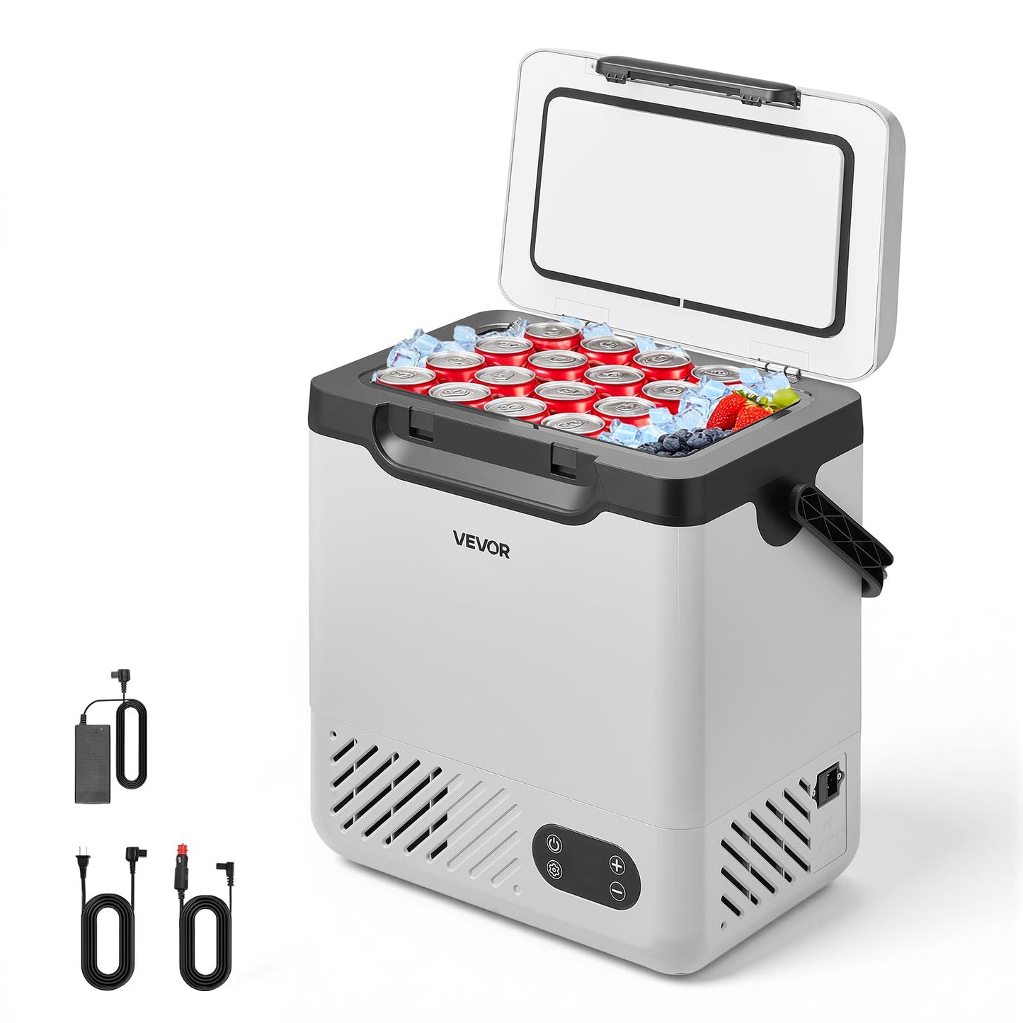 VEVOR 12 Volt Refrigerator, 12.68 QT/ 12L Car Fridge, Portable Electric Freezer Compressor with Handle, 12V/24V DC 100-240V AC, -4°F to 68℉/-20℃ to 20℃, for Truck Van RV SUV Boat Travel Camping