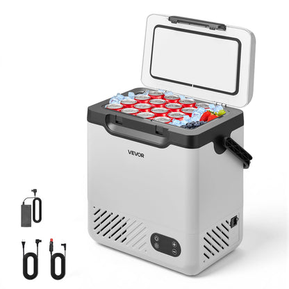 VEVOR 12 Volt Refrigerator, 12.68 QT/ 12L Car Fridge, Portable Electric Freezer Compressor with Handle, 12V/24V DC 100-240V AC, -4°F to 68℉/-20℃ to 20℃, for Truck Van RV SUV Boat Travel Camping