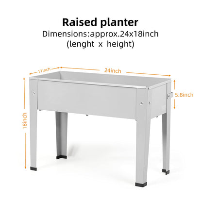 DIGTER Metal Raised Garden Bed,Raised Planter Box with Legs,Herbs and Vegetables Planter Suitable for Outdoor Patio Deck and Porch (Mini Gray)