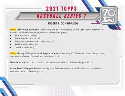 Topps 2021 Series 1 Baseball Hanger Pack