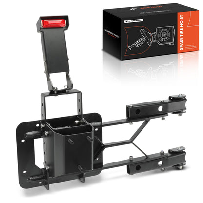 A-Premium 2563000 Heavy-Duty Adjustable Rear Door Spare Tire Carrier Compatible with Jeep Wrangler 2007-2018, Wrangler JK 2018, Up to 37-inch Wheels