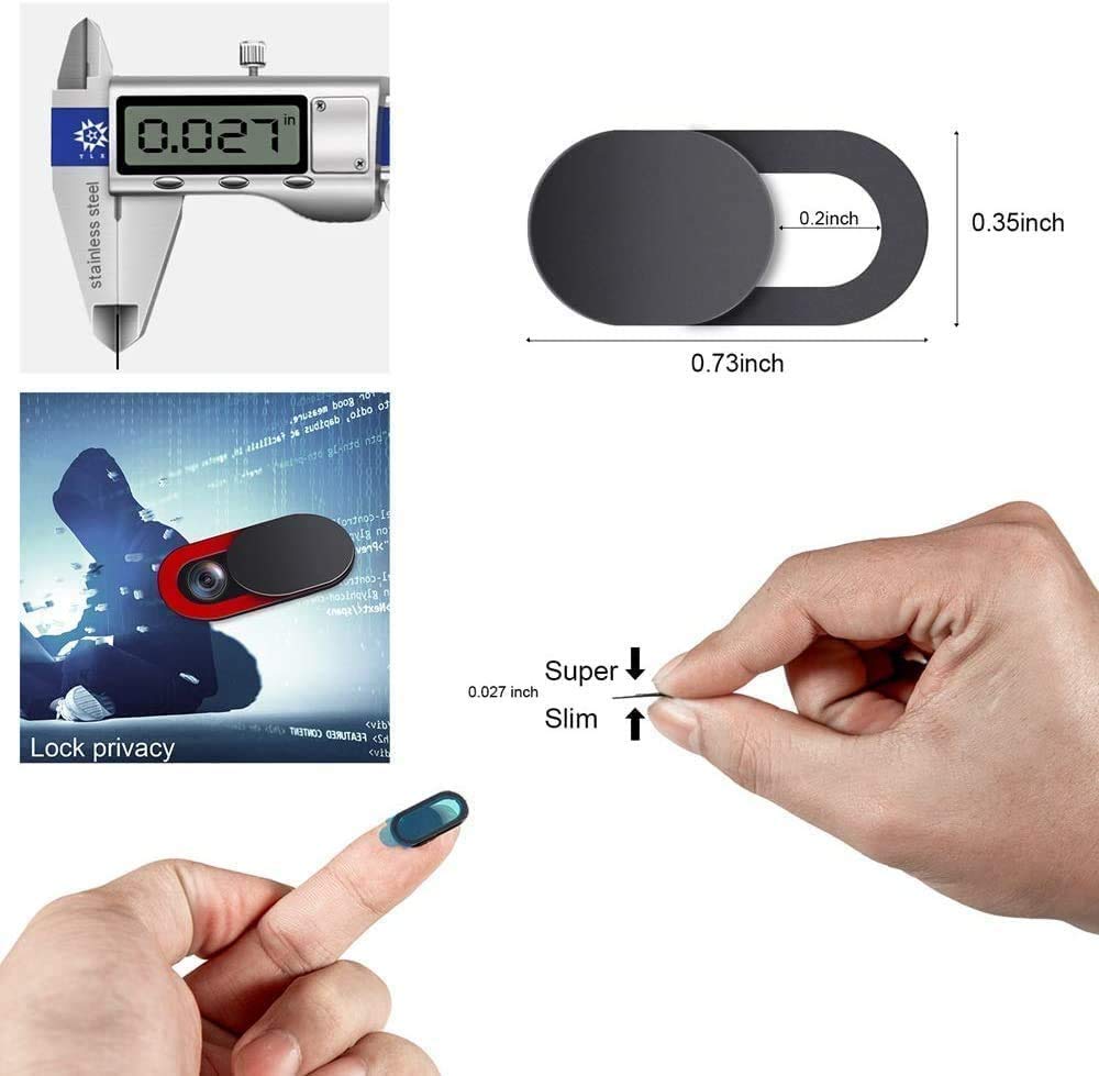 Webcam Cover,3 PCS Camera Cover Slide, Ultra-Thin Webcam Cover Slide Compatible for Laptop Desktops, MacBook, PC, Tablet, Cell Phone and more Accessories -Protect Your Privacy Security (3-Pack)