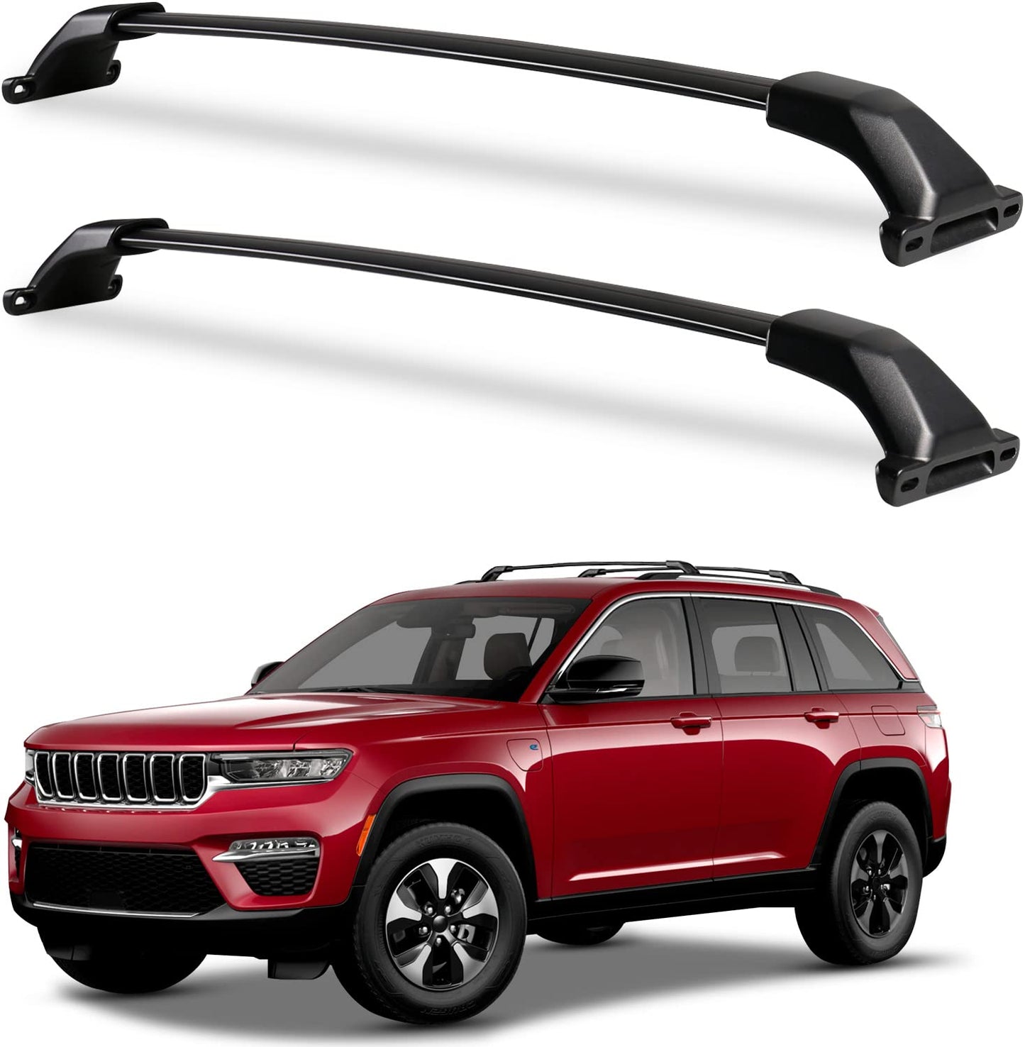 Wonderdriver 300lb Roof Rack Cross Bars Compatible with Jeep Grand Cherokee L 2021-2026 and 2022-2026 Grand Cherokee WL, Heavy Duty Aluminum Crossbar Racks Roof Rail Rooftop Luggage Canoe
