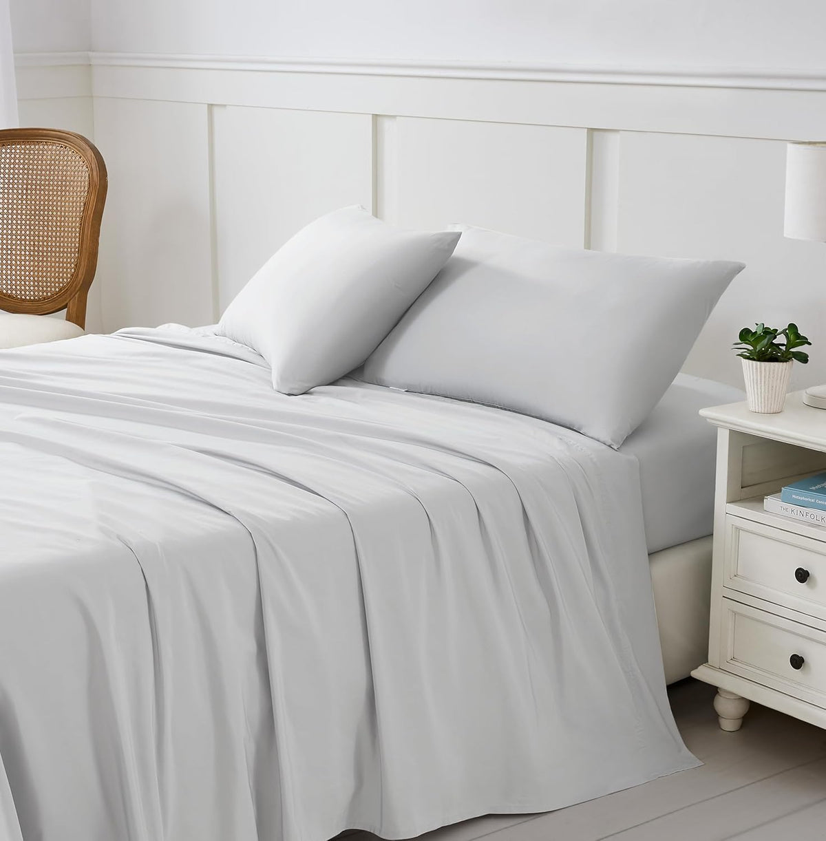 Linen Closet Luxury Cotton Blend 3-Piece Sheet Set, Twin XL, Light Gray