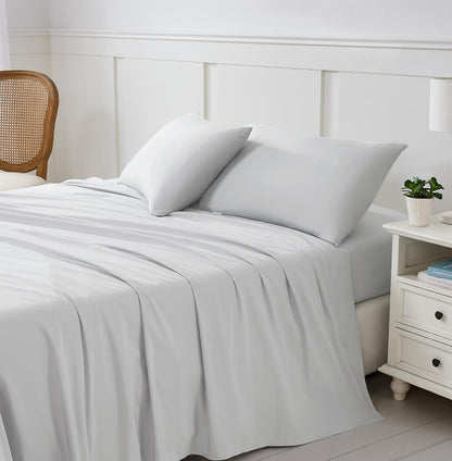 Linen Closet Luxury Cotton Blend 3-Piece Sheet Set, Twin XL, Light Gray