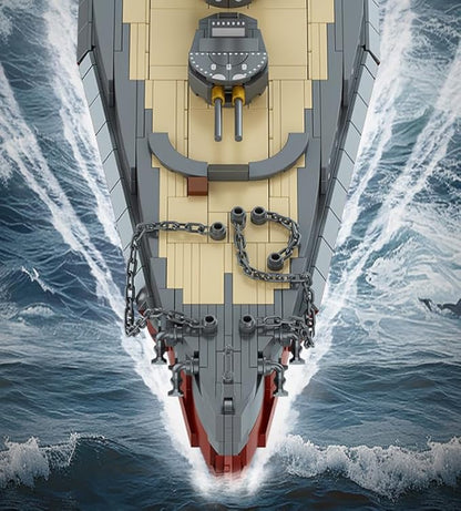 Queen Elizabeth Class Battleship Building Blocks Set MOC Military Warship Model Bricks Building Kit Compatible with Major Brands - 2277 Pieces