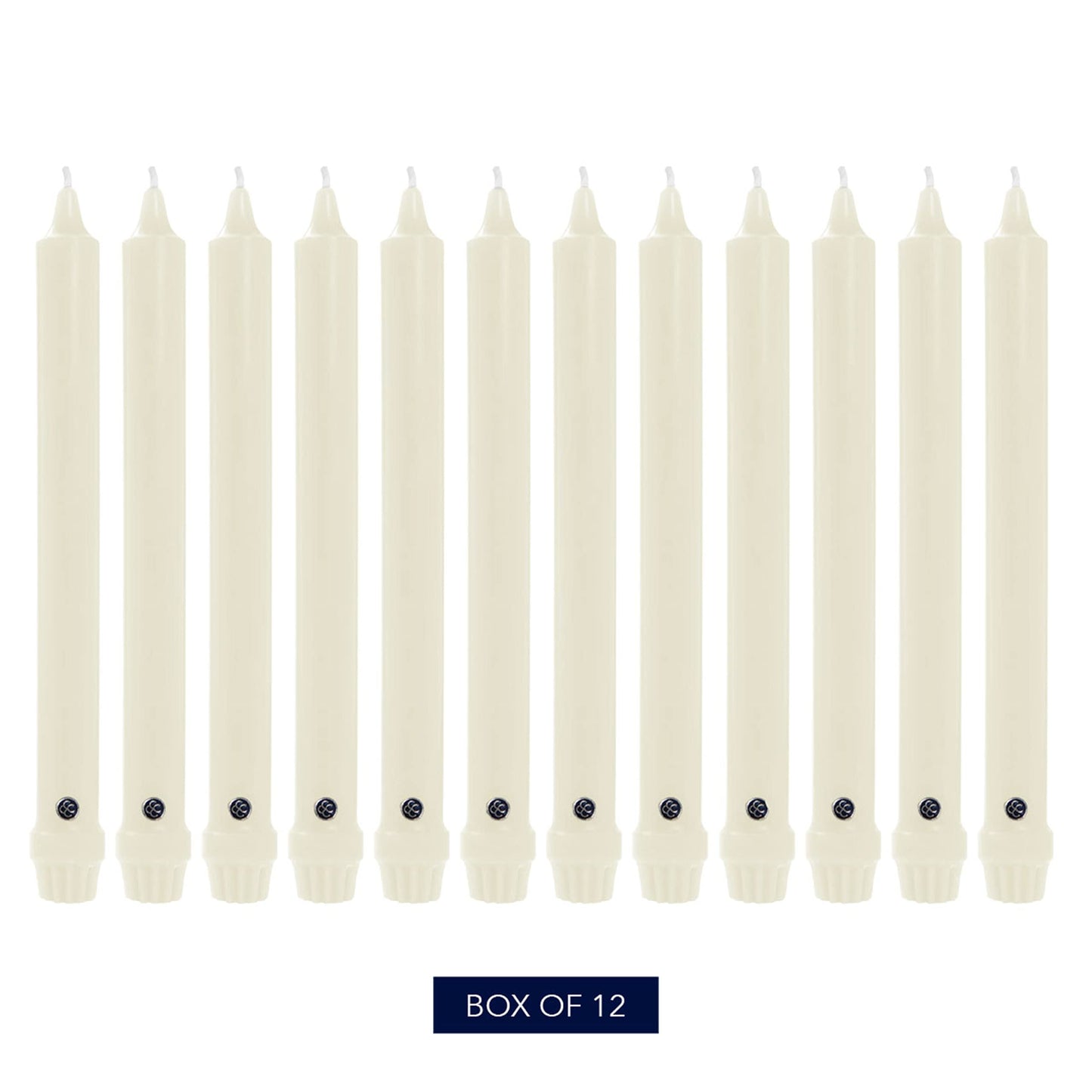 Colonial Candle Unscented Taper Candle, Classic Collection, Ivory, 10 In, Pack of 12 - Up to 8 Hours Burn