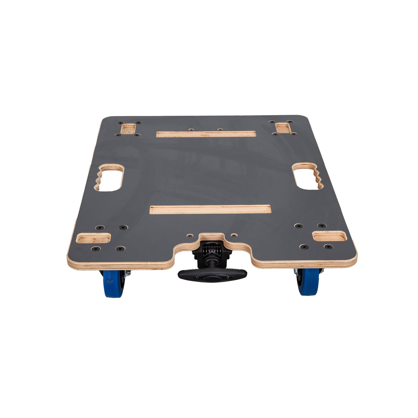 Crossrock Rack Case Transport Dolly with Telescopic Pull Handle, Heavy-Duty Rolling Platform for 11" & 13.7" Depth Rack Cases, Smooth Casters, Stackable Equipment Cart (CRA980U-TL-350)