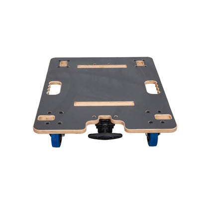 Crossrock Rack Case Transport Dolly with Telescopic Pull Handle, Heavy-Duty Rolling Platform for 11" & 13.7" Depth Rack Cases, Smooth Casters, Stackable Equipment Cart (CRA980U-TL-350)