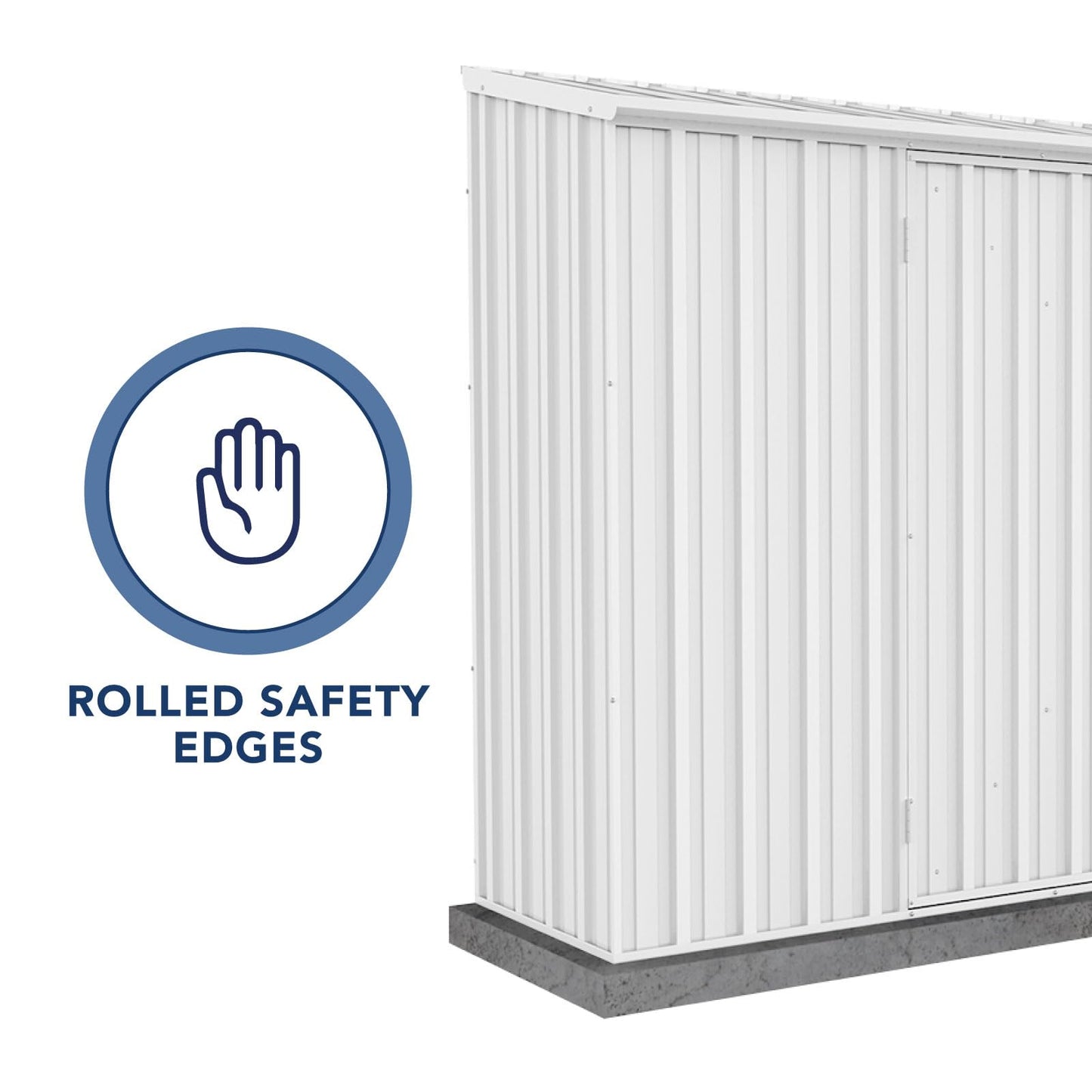 ABSCO Space Saver Metal Garden Shed 10 Ft. x 2.5 Ft. Surfmist