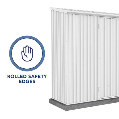ABSCO Space Saver Metal Garden Shed 10 Ft. x 2.5 Ft. Surfmist