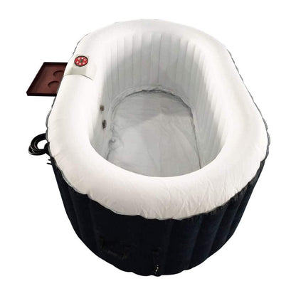 ALEKO Inflatable Hot Tub Spa | Personal High Powered Jetted Bubble | 145 Gallon | Black and White