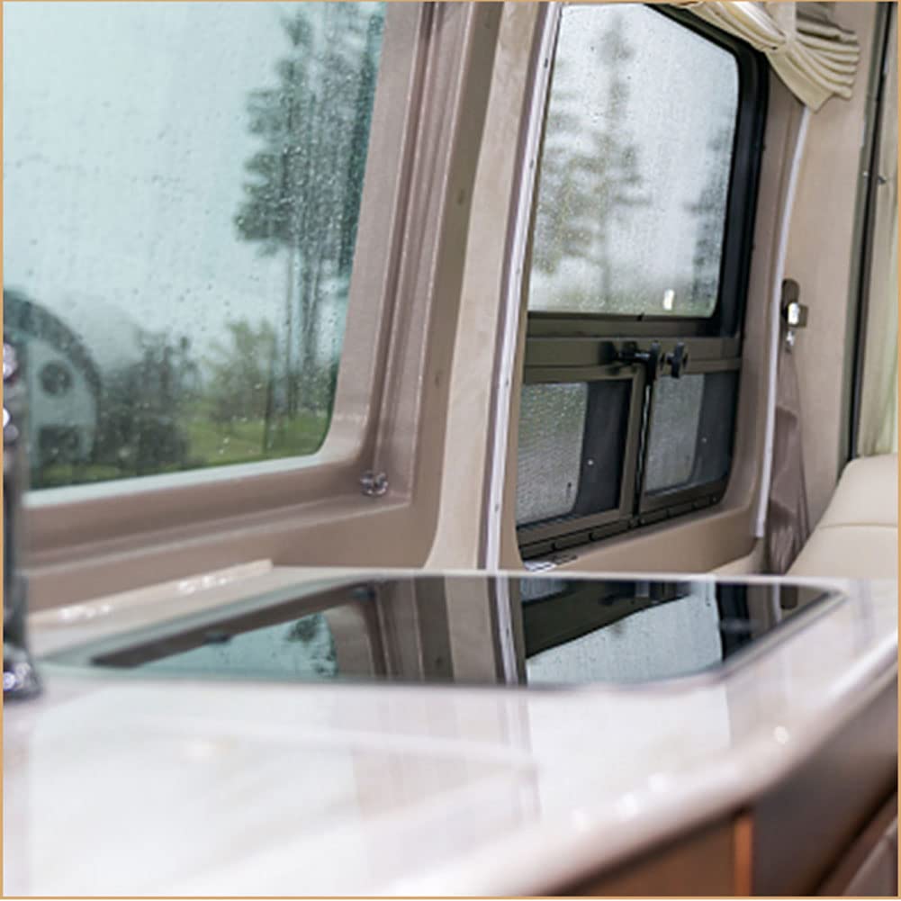 E EZEXPREZE RV Sink Stainless Steel Kitchen Hand Wash Basin Sink with Folded Faucet Tempered Glass Lid Washbasin for Camper Trailer Caravan (Sink with Faucet U)