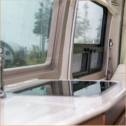 E EZEXPREZE RV Sink Stainless Steel Kitchen Hand Wash Basin Sink with Folded Faucet Tempered Glass Lid Washbasin for Camper Trailer Caravan (Sink with Faucet U)