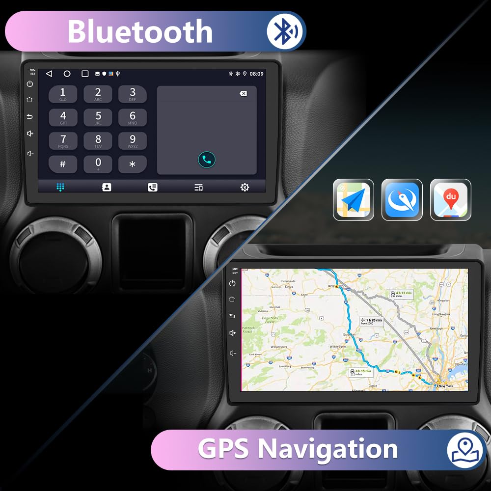 EagleNav Car Radio for Jeep Patriot Compass 2010 2011 2012 2013 2014 2015 2016, Android 13 Car Stereo with 10.1 Inch Touch Screen, 2GB+32GB, Wireless CarPlay & Android Auto