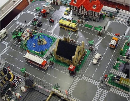 Road Base Plates for City Building Block 12 Street Plates 10x10 Road Baseplates