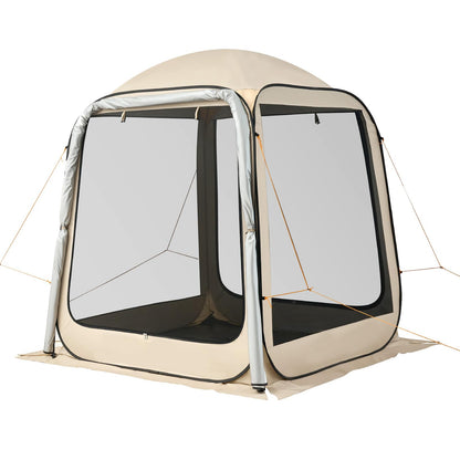 VEVOR SUV Tailgate Tent, 6 x 6 ft Pop-Up Screen House Canopy for 4–6 Person, Portable Screened Shelter with Carry Bag, for Car Camping, Backyard, Patio, Outdoor Activities