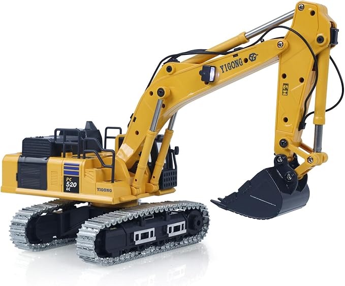 TOUCAN RC HOBBY 1/50 RC Digger PC520 Electric Lifting Radio Control Excavator Engineering Vehicle Metal Tracks Lights Sound Small Collection for Ages 14+