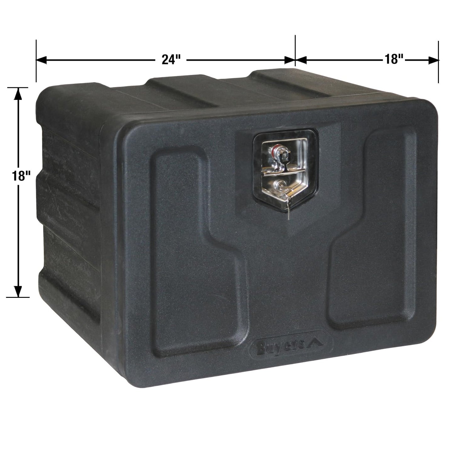 Buyers Products 1717100 Poly Truck Box, 18x 18x 24 Inches, Black - Surface & Underbody Mounted Truck Tool Box with Lockable T-Latch, Lightweight & Weatherproof, Great for ATVs & UTVs, Made in the USA