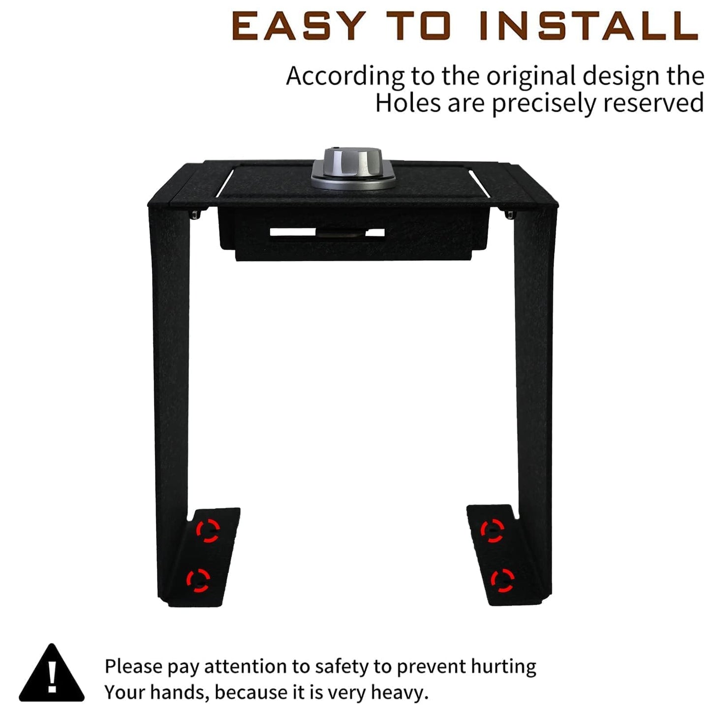 Center Console Gun Safe Vault - TuoJue Console Safe Lock Box Compatible with 2021-2026 Ford Bronco With Full Floor Console Model, with Superior Fingerprint Lock, Center Console Organizer