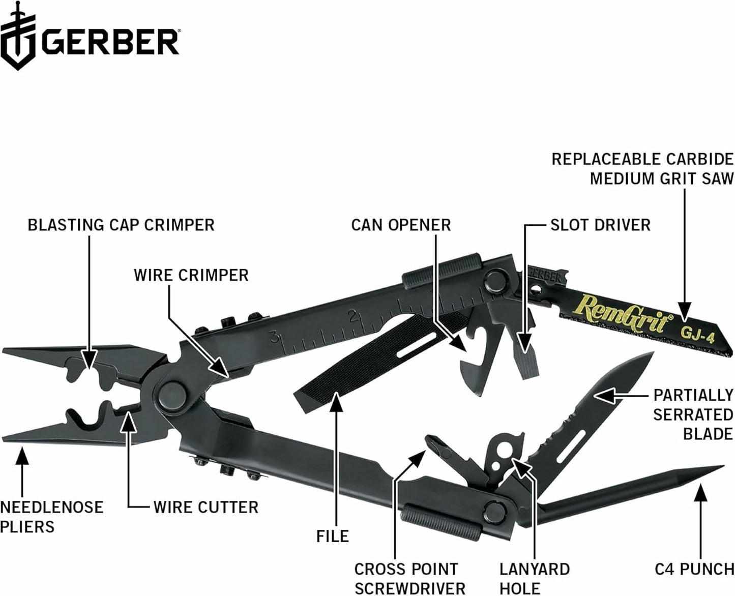 Gerber Gear MP600 Multi-Plier Multitool – Made in USA – Cap Crimper