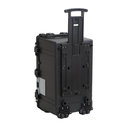 MEIJIA Portable Rolling Waterproof Protective Case,Hard Compact Case With Retractable Pull Handle And Wheels,Customizable Fit Foam Inserted,Elegant Black, 31.02" X19.41" X17.71"