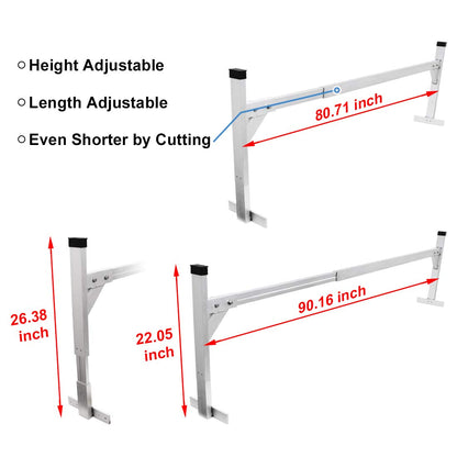 StarONE Trailer Ladder Rack, Adjustable Ladder Rack for 4' - 8.5' Enclosed & Open Trailers, 400 lbs Capacity for Ladder/Lumber/Kayak/Solar Panel, Aluminum