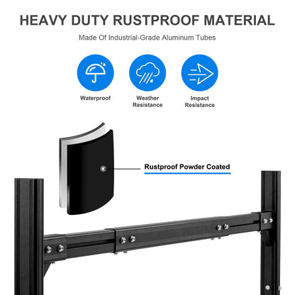 LMYYGOO Adjustable Truck Ladder Rack, Universal Trailer Rack - Width & Height Adjustable Aluminum Rack with 800LB Capacity & 2 Straps for Lumber, Ladders, Kayak