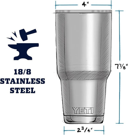 YETI Rambler 30 oz Tumbler, Stainless Steel, Vacuum Insulated with MagSlider Lid, Nordic Blue